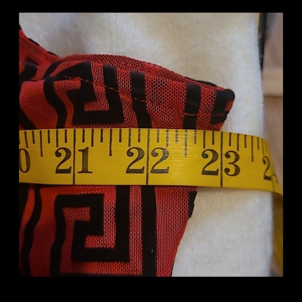 Red Geometric Pattern Bodysuit - Picture 4 of 5